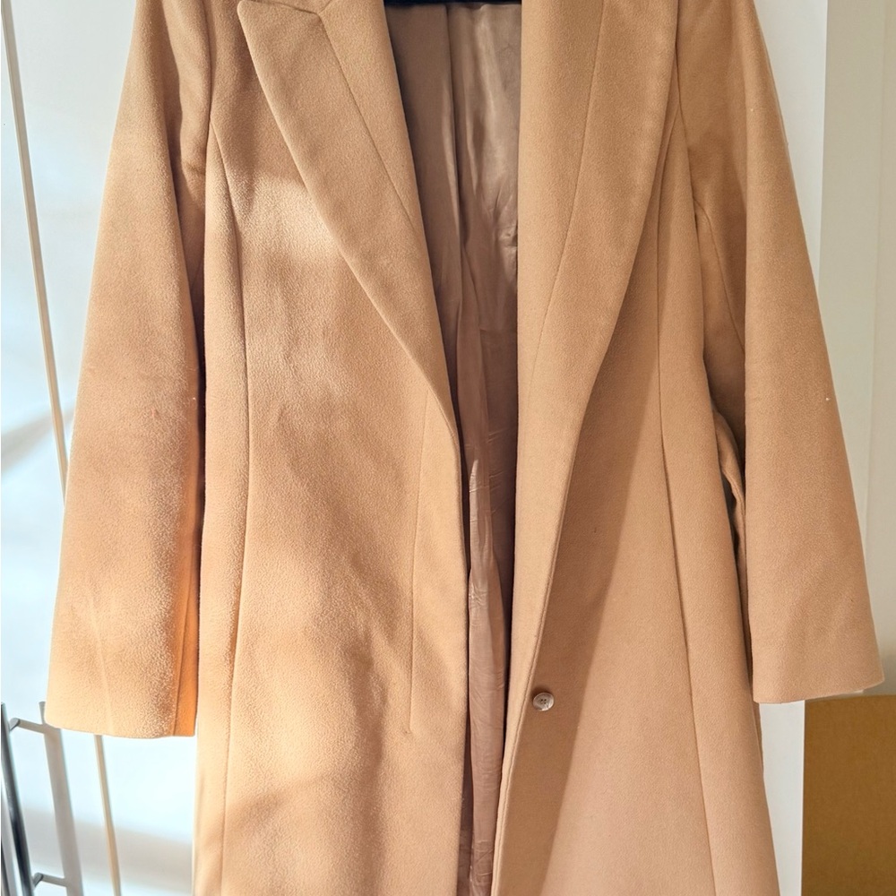 Tailored Virgin Wool and Cashmere Camel Hugo Boss Women's Coat